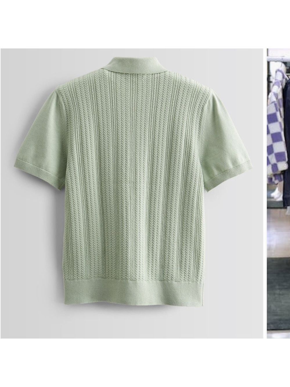 Nordstrom Light Green Textured Polo Shirt - Picture 2 of 3